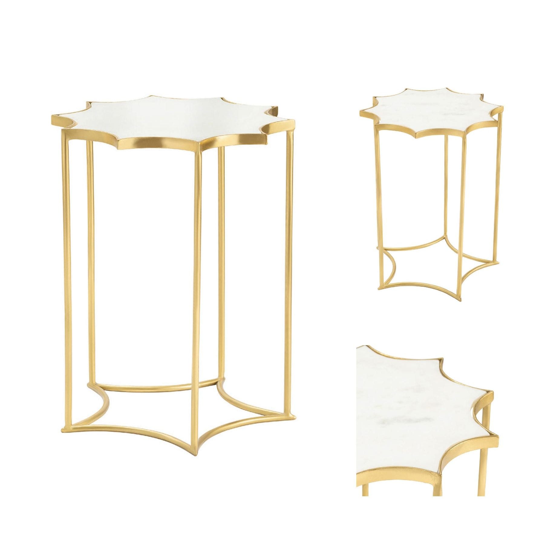 Crestview Collection Robyn White Marble Round Accent Table - Image 2