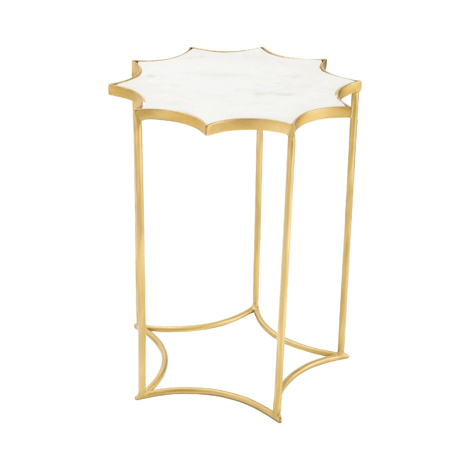 Crestview Collection Robyn White Marble Round Accent Table - Image 3