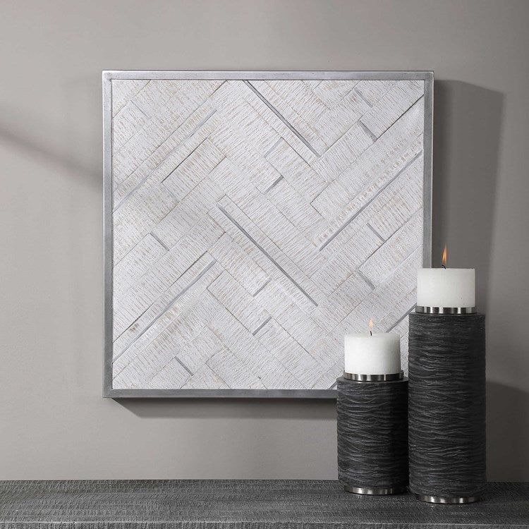 Uttermost Redondo Whitewashed Pine Wood Wall Panel - Image 2