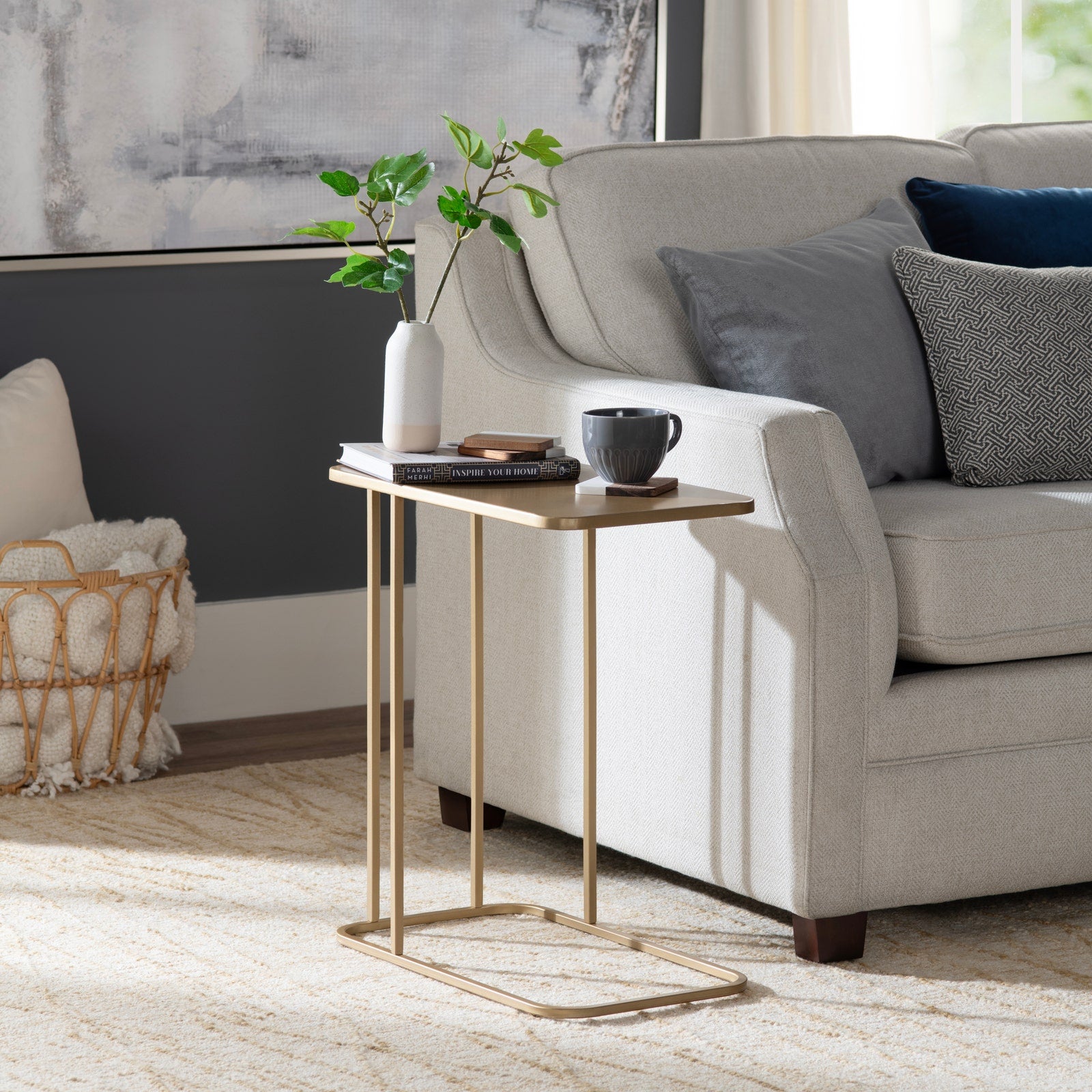 Crestview Collection Serena Gold C- Accent Table - Image 1