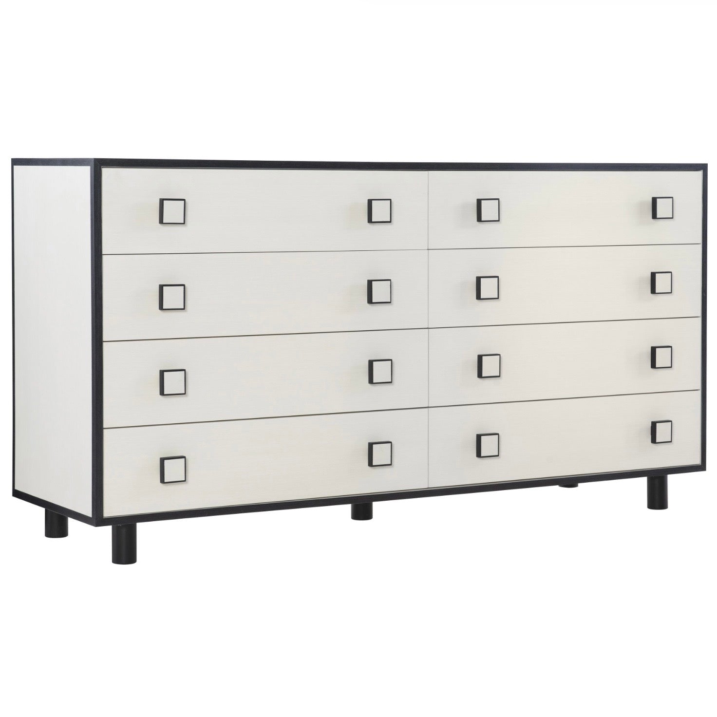 Bernhardt Silhouette Collection Eight Drawer Dresser ~ Onyx and Eggshell Two Tone Finish - Image 1