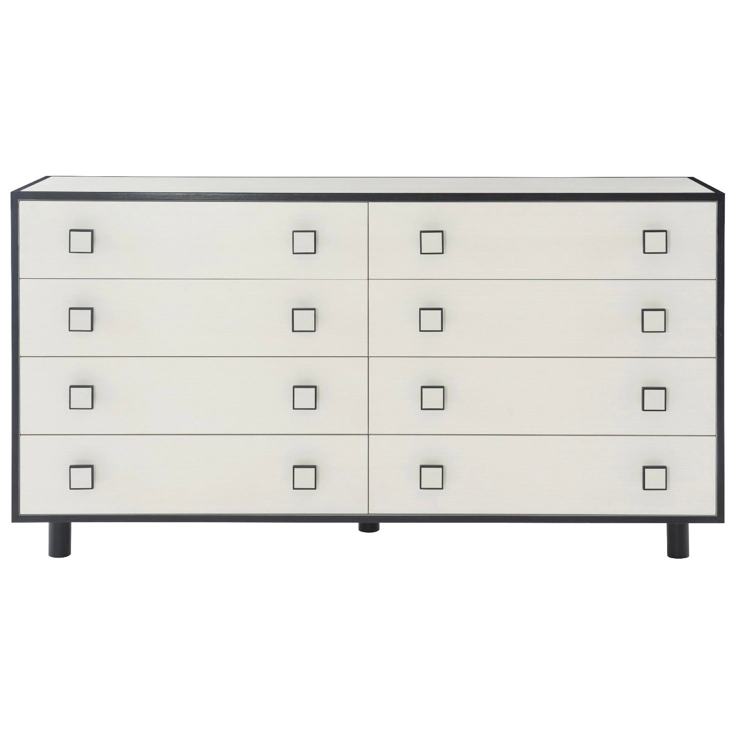 Bernhardt Silhouette Collection Eight Drawer Dresser ~ Onyx and Eggshell Two Tone Finish - Image 2