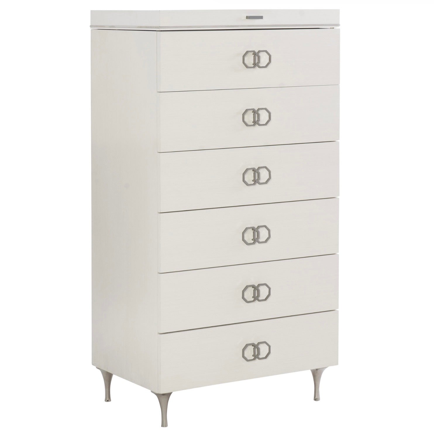 Bernhardt Silhouette Collection Six Drawer Tall Dresser ~ Onyx and Eggshell Two Tone Finish - Image 2