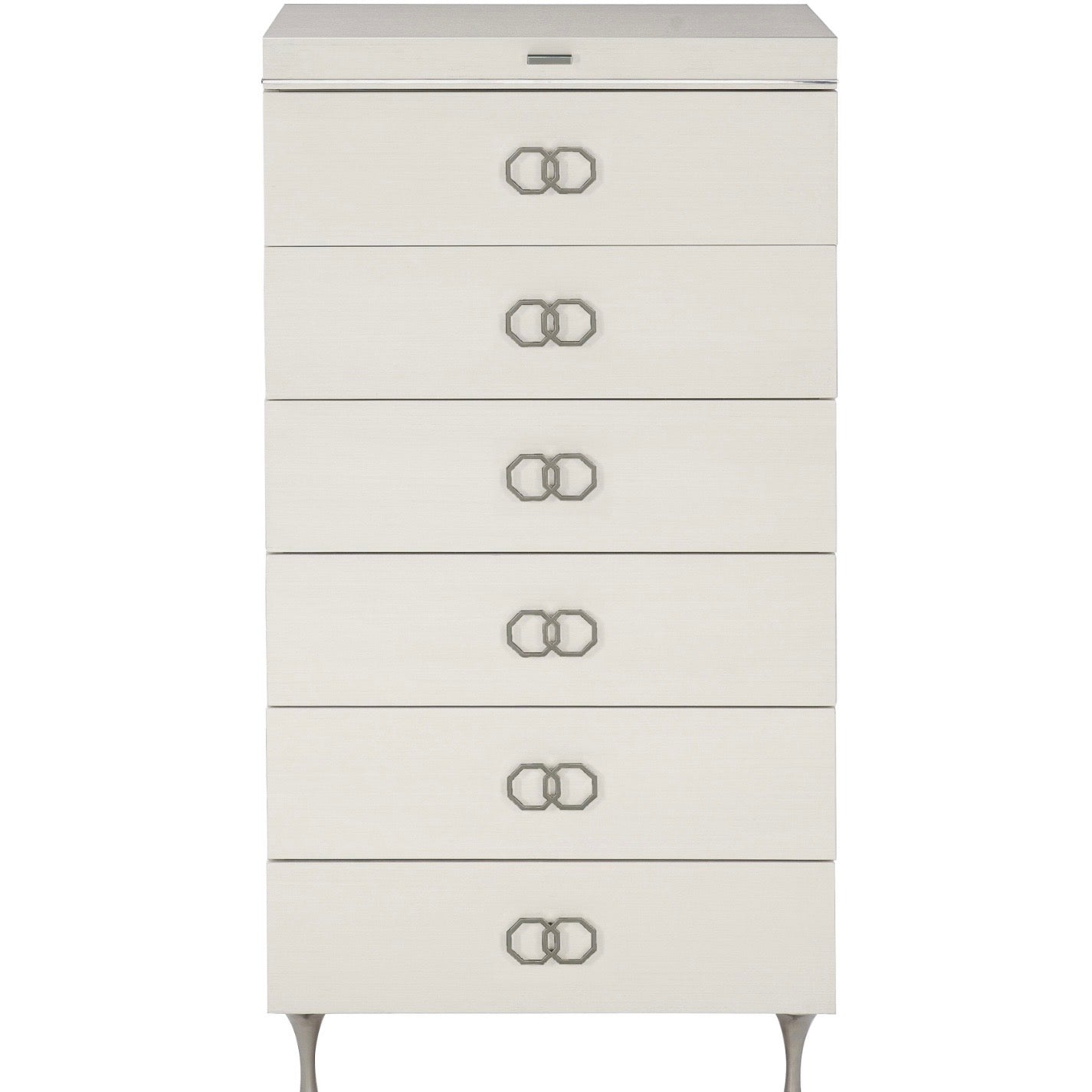 Bernhardt Silhouette Collection Six Drawer Tall Dresser ~ Onyx and Eggshell Two Tone Finish - Image 3