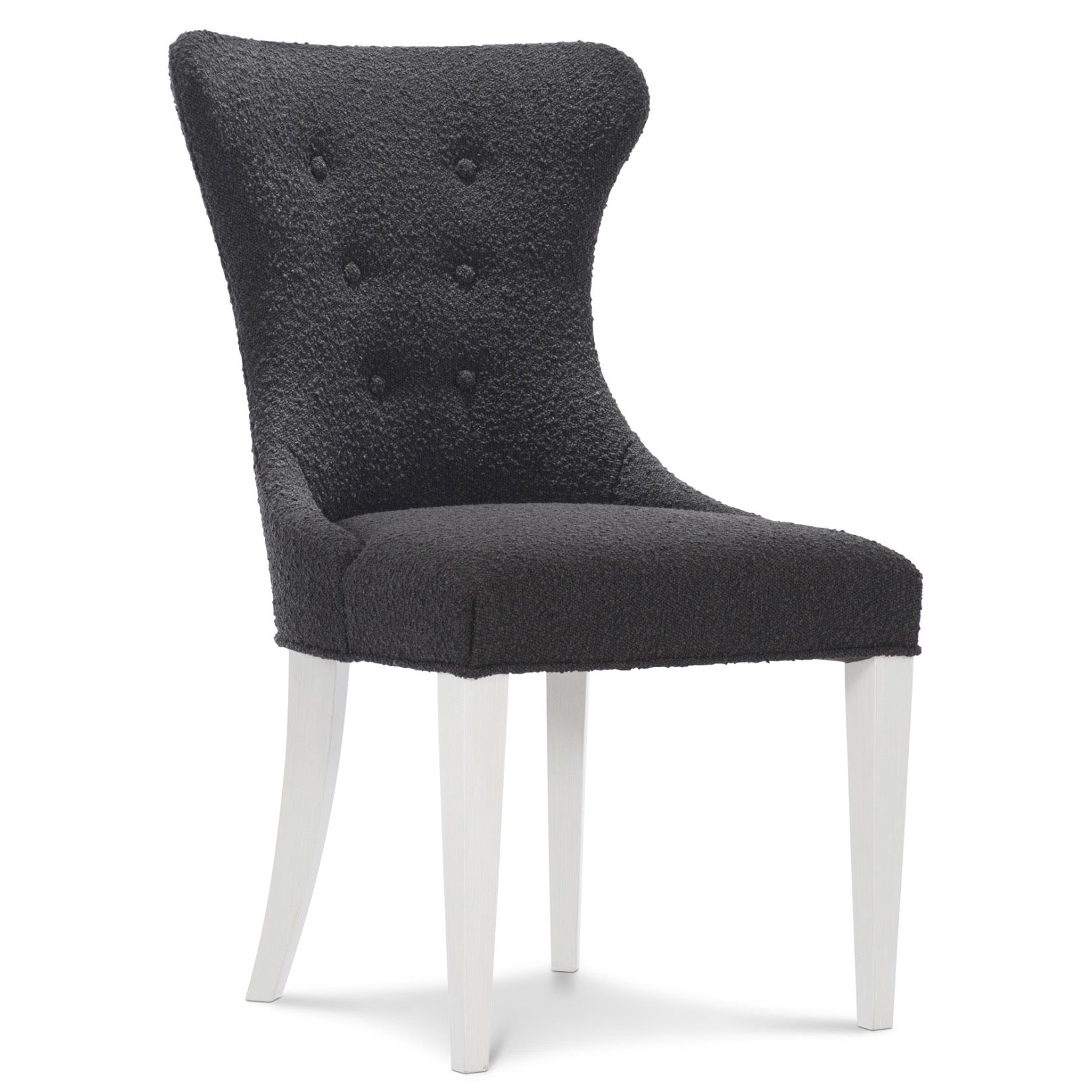 Bernhardt Silhouette Collection Tufted Side Dining Chair ~ Dark Boucle Upholstery - Image 2