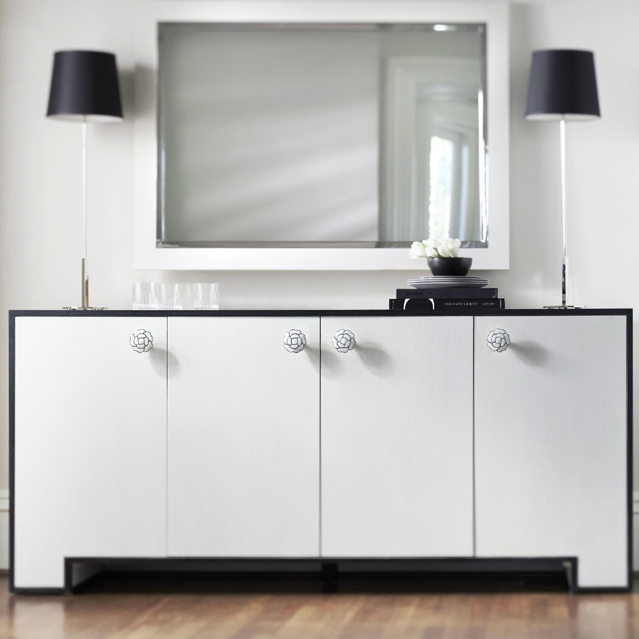 Bernhardt Silhouette Collection Buffet ~ Onyx and Eggshell Two Tone Finish - Image 1