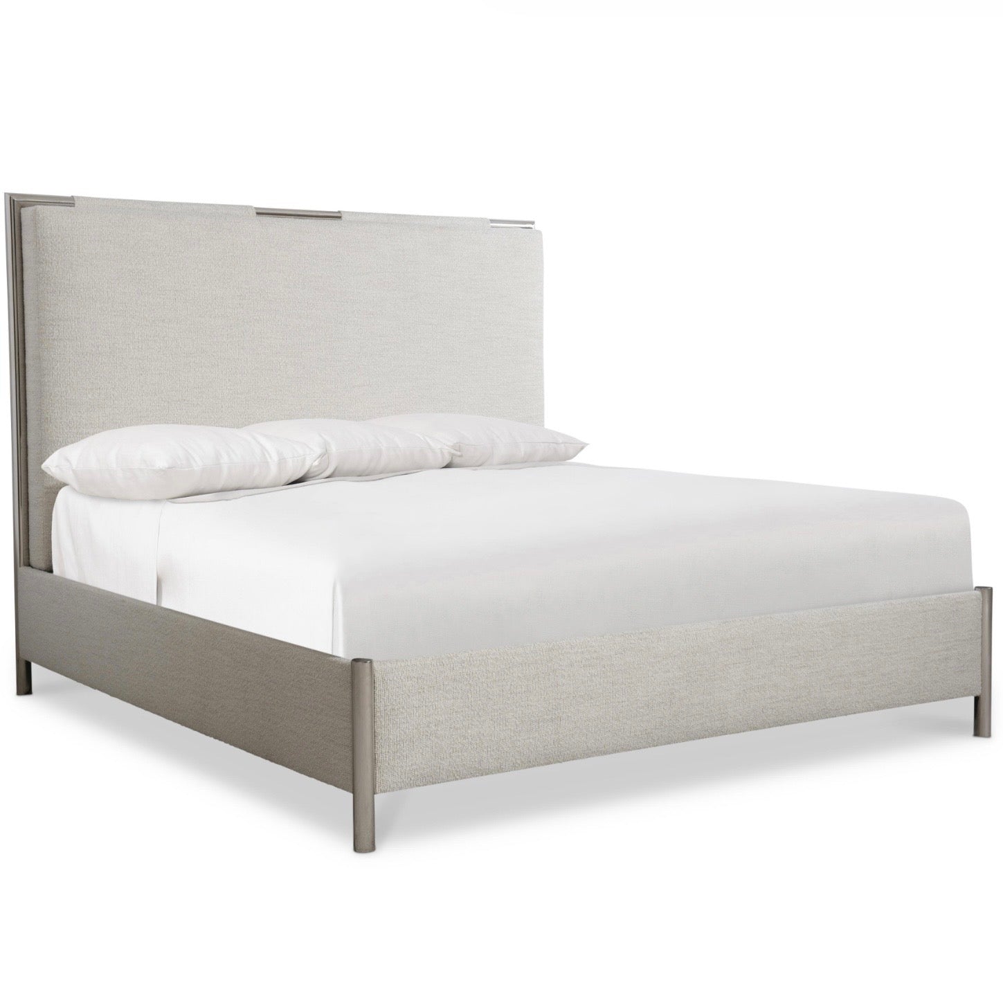 Bernhardt Modulum Collection Upholstered Panel Bed with Metal Frame ~ Available in Queen And King Sizes