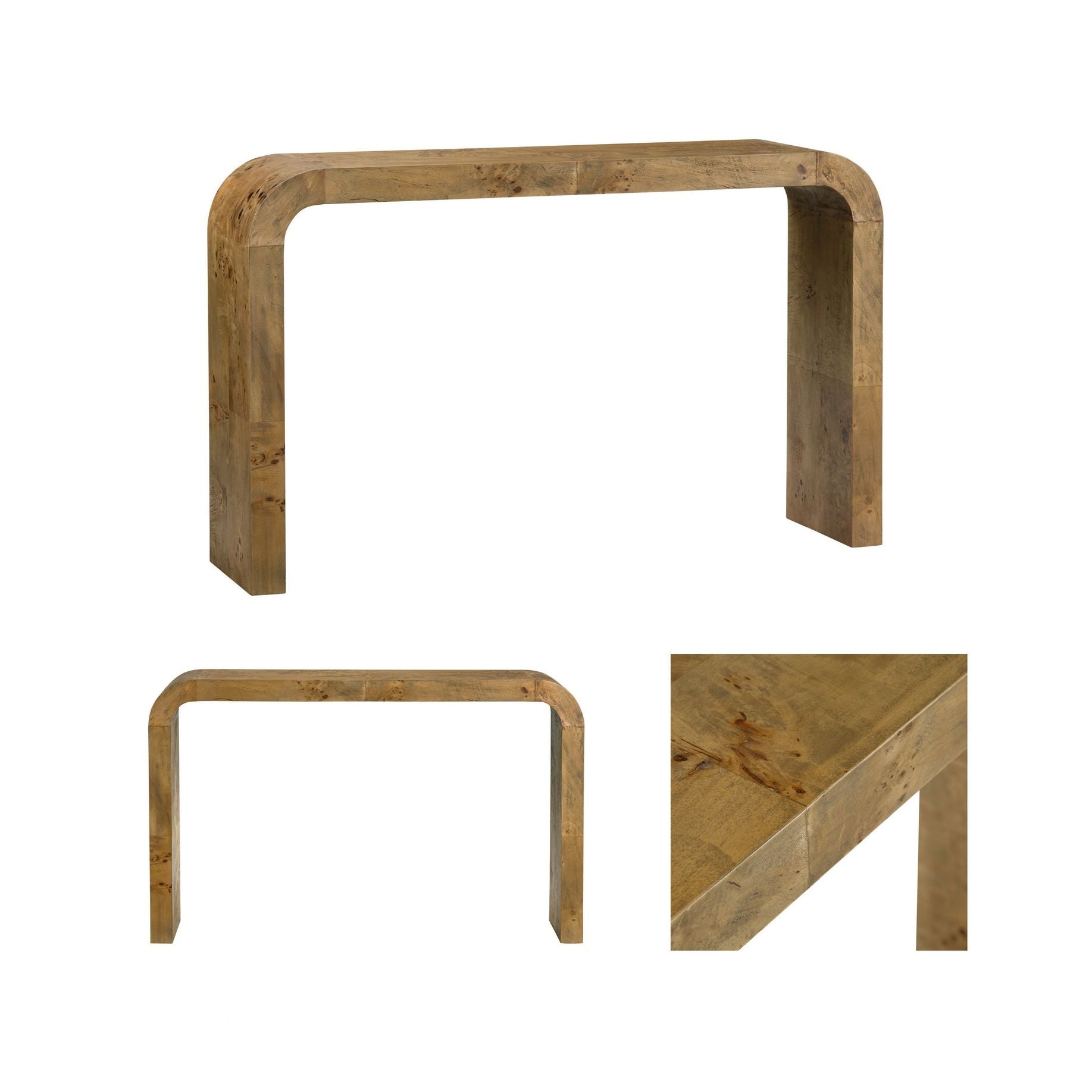Crestview Collection Richmond Mappa Burl Console Table - Image 2