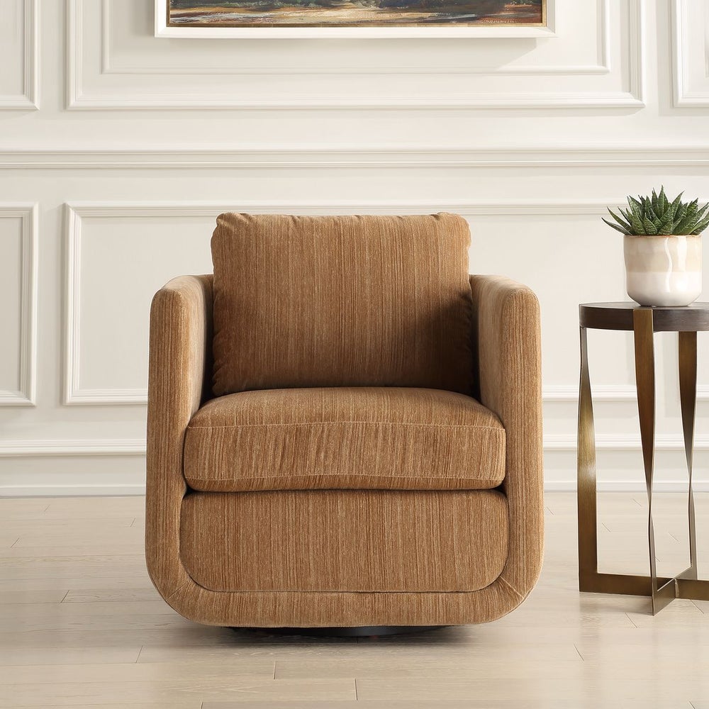 Uttermost Abound Ginger Textured Chenille Swivel Chair - Image 3