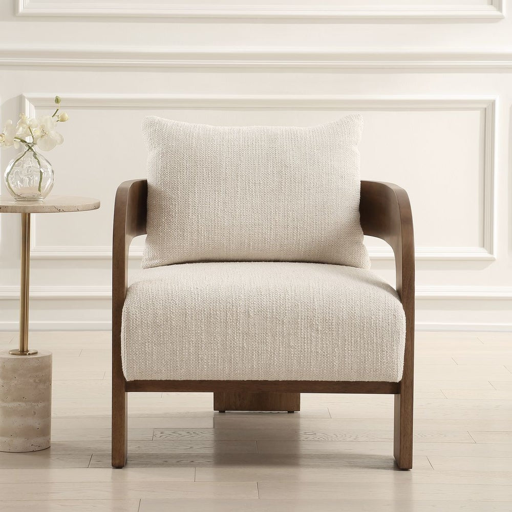 Uttermost Rowan Textured Ivory Boucle Accent Chair - Image 1