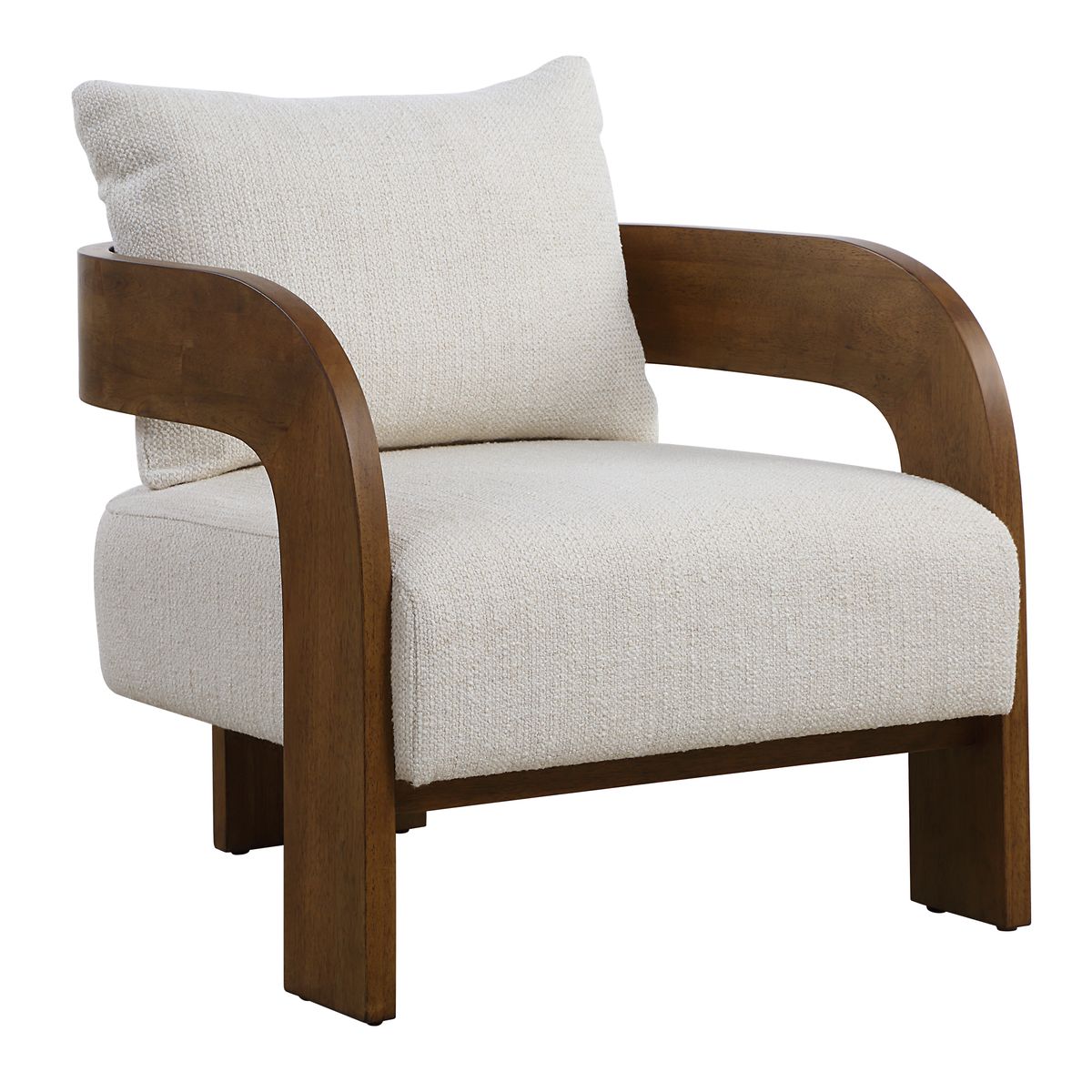 Uttermost Rowan Textured Ivory Boucle Accent Chair - Image 3