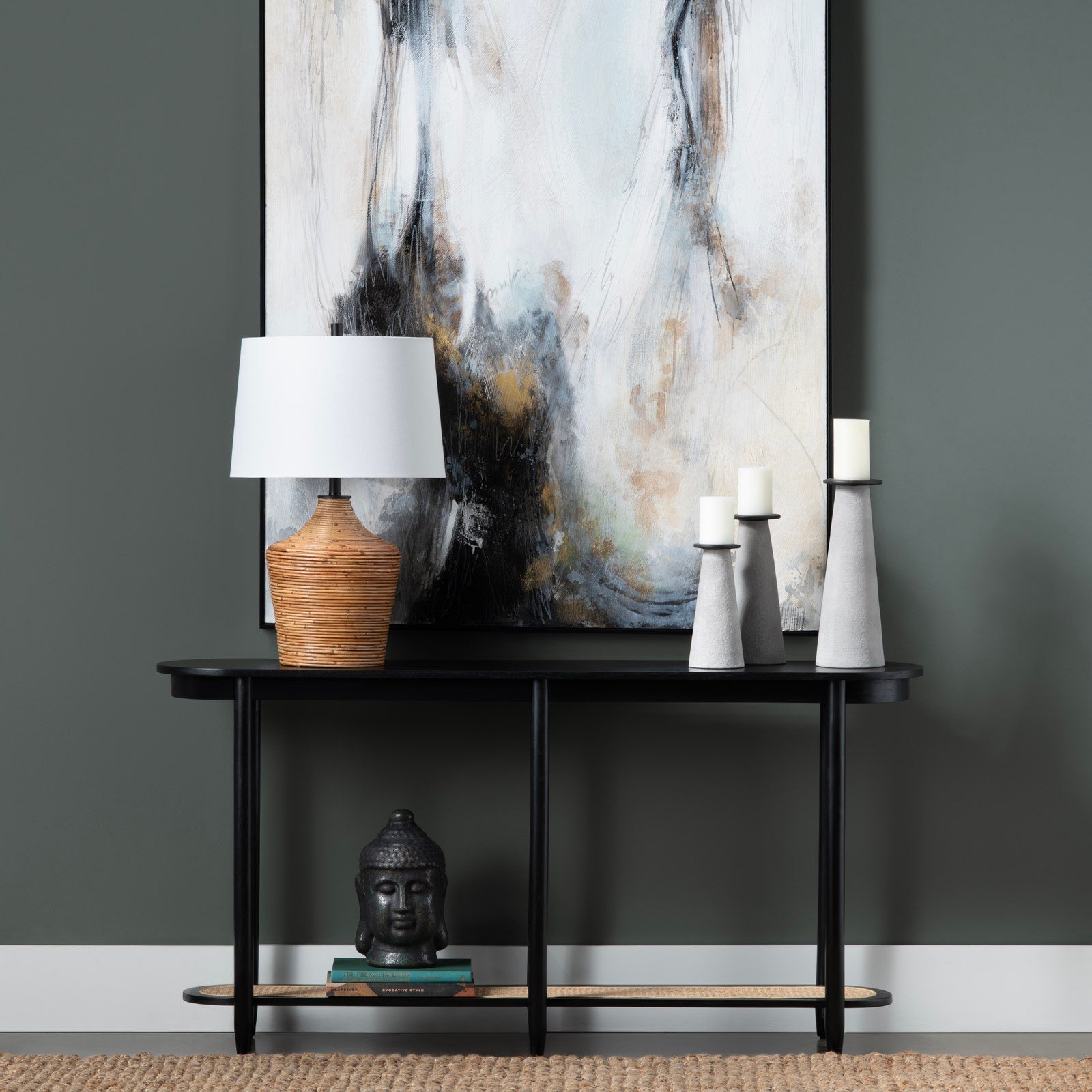 Crestview Collection Port Royal Modern Mindi Wood Console Table - Image 1