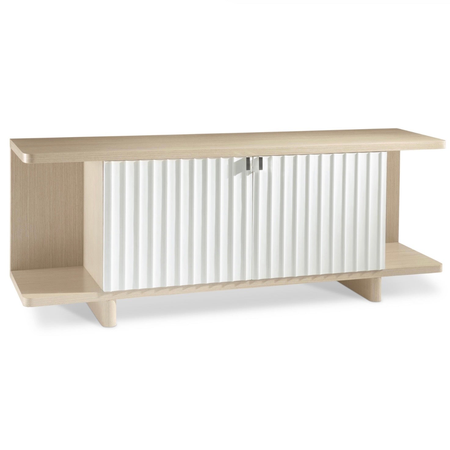Bernhardt Modulum Collection Sideboard ~ White Adobe Faux Stone and Sahara Finished Wood