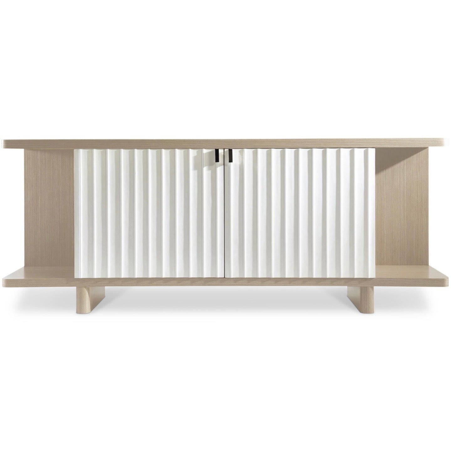 Bernhardt Modulum Collection Sideboard ~ White Adobe Faux Stone and Sahara Finished Wood - Image 3