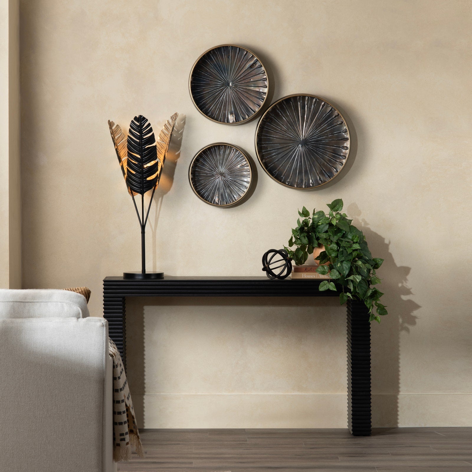 Crestview Collection Hendrix Modern Organic Black Console Table - Image 1