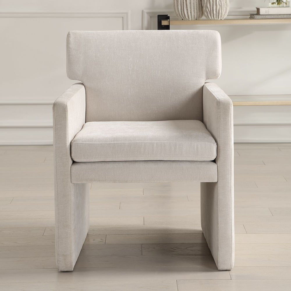 Uttermost Colette Ivory Polyester Velvet Dining Chair - Image 1