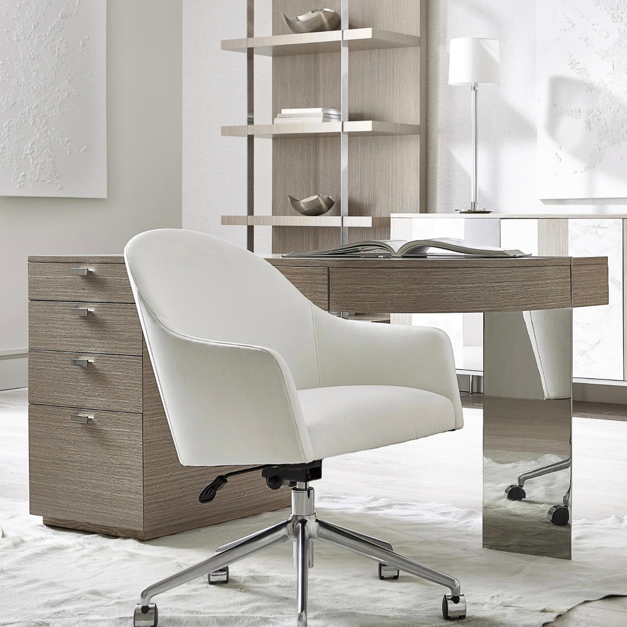 Bernhardt Modulum Collection Desk ~ Steel and Sahara Finished Wood