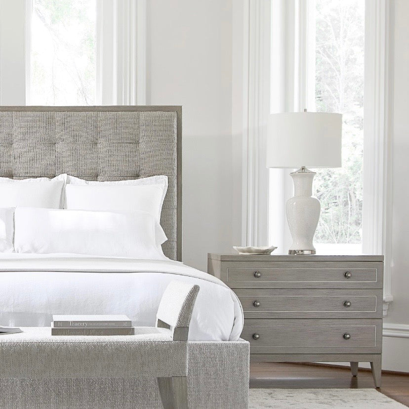 Bernhardt Cornelia Collection Three Drawer Nightstand ~ 39 Inch ~ Nebbia Finish - Image 2