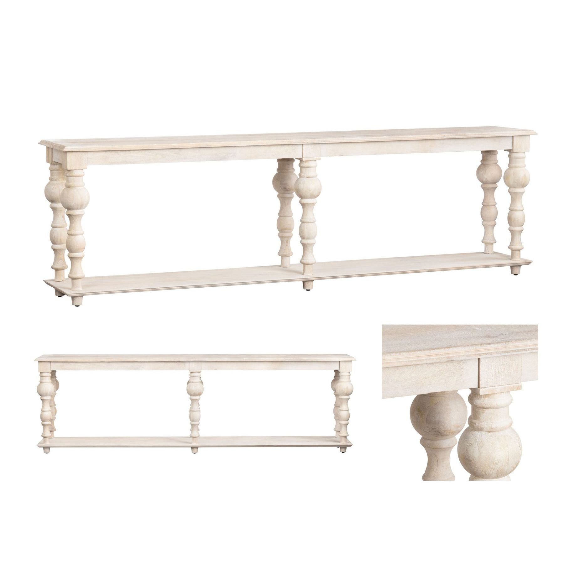 Crestview Collection Harvest Light Blonde Mango Wood  Console Table - Image 3