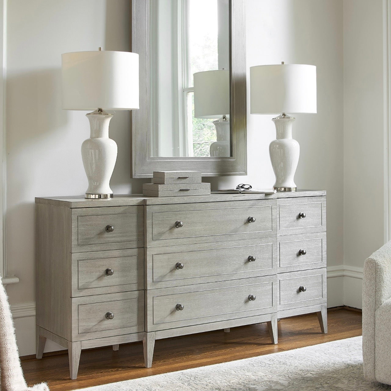 Bernhardt Cornelia Collection Nine Drawer Dresser ~ Nebbia Finish - Image 1