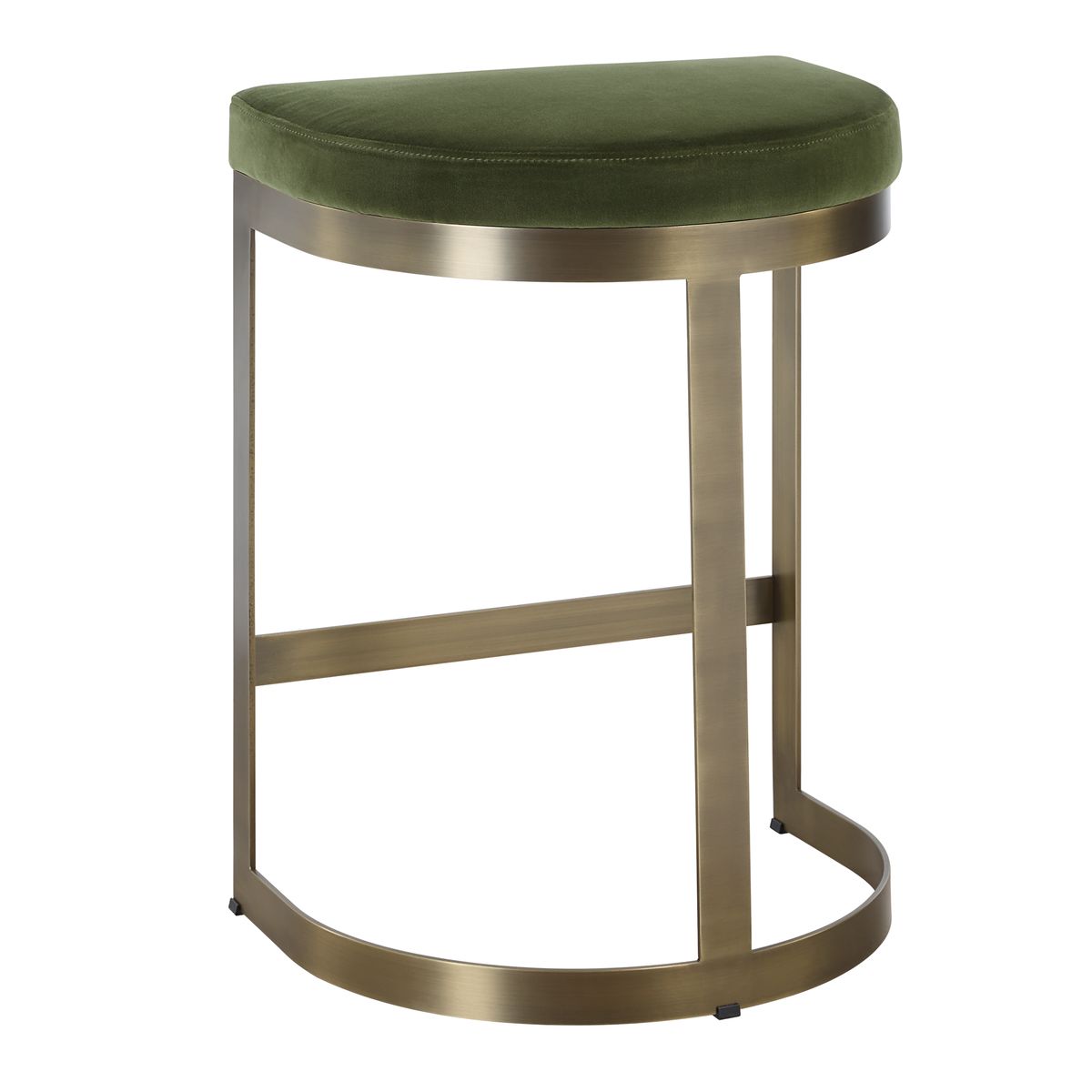 Uttermost Ivanna Moss Green With Brass Frame Counter Stools - Image 3