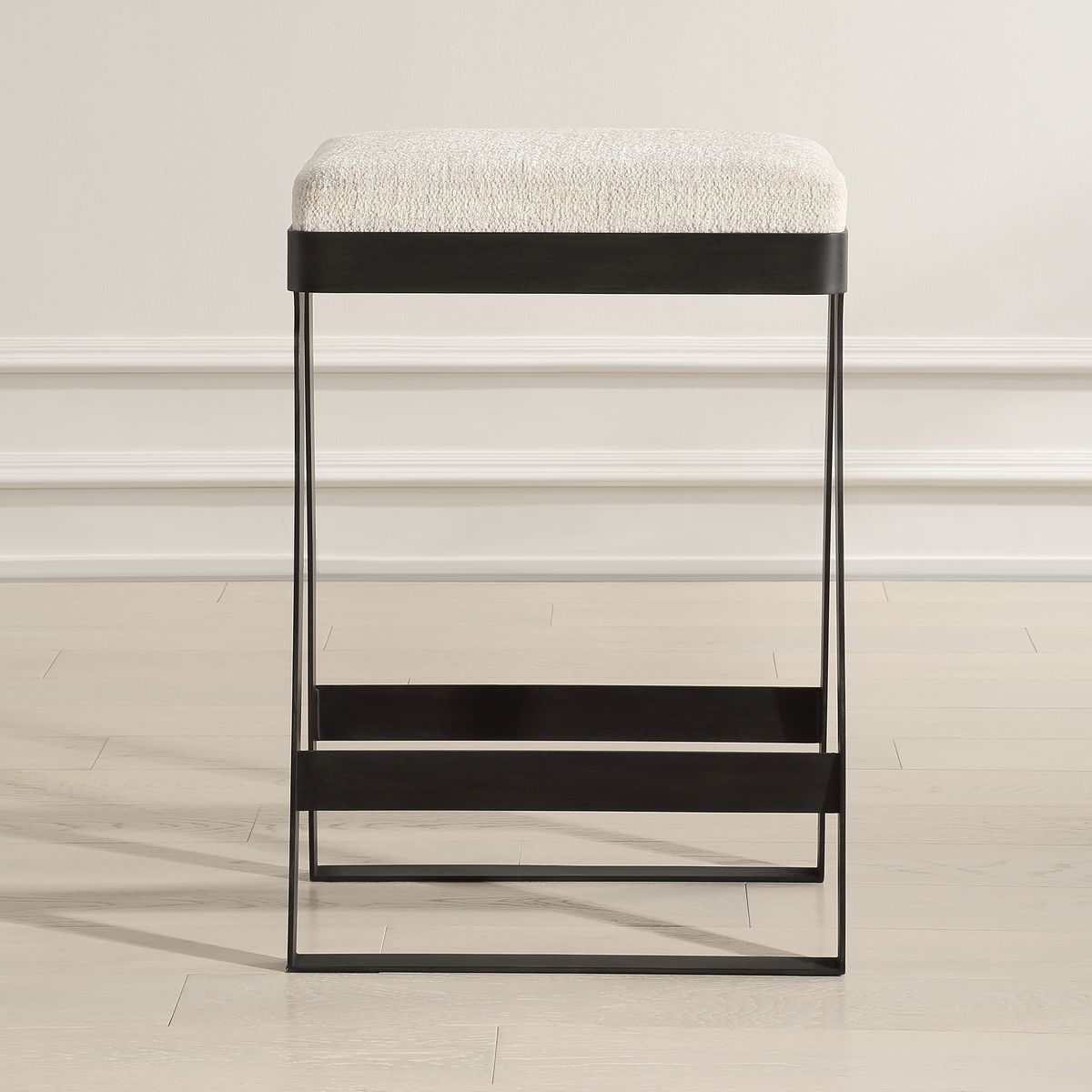 Uttermost Hover Ivory Chenille Boucle Counter Stools - Image 3