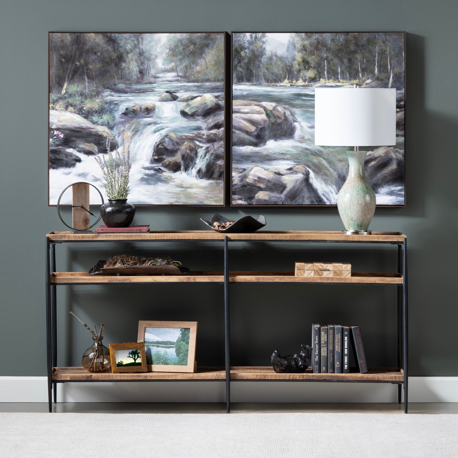 Crestview Collection Washburne Rustic Modern Console Table - Image 1