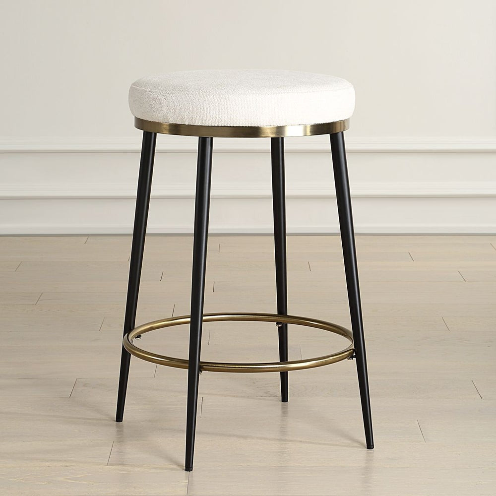 Uttermost Ensemble Cream Chenille Counter Stool - Image 1