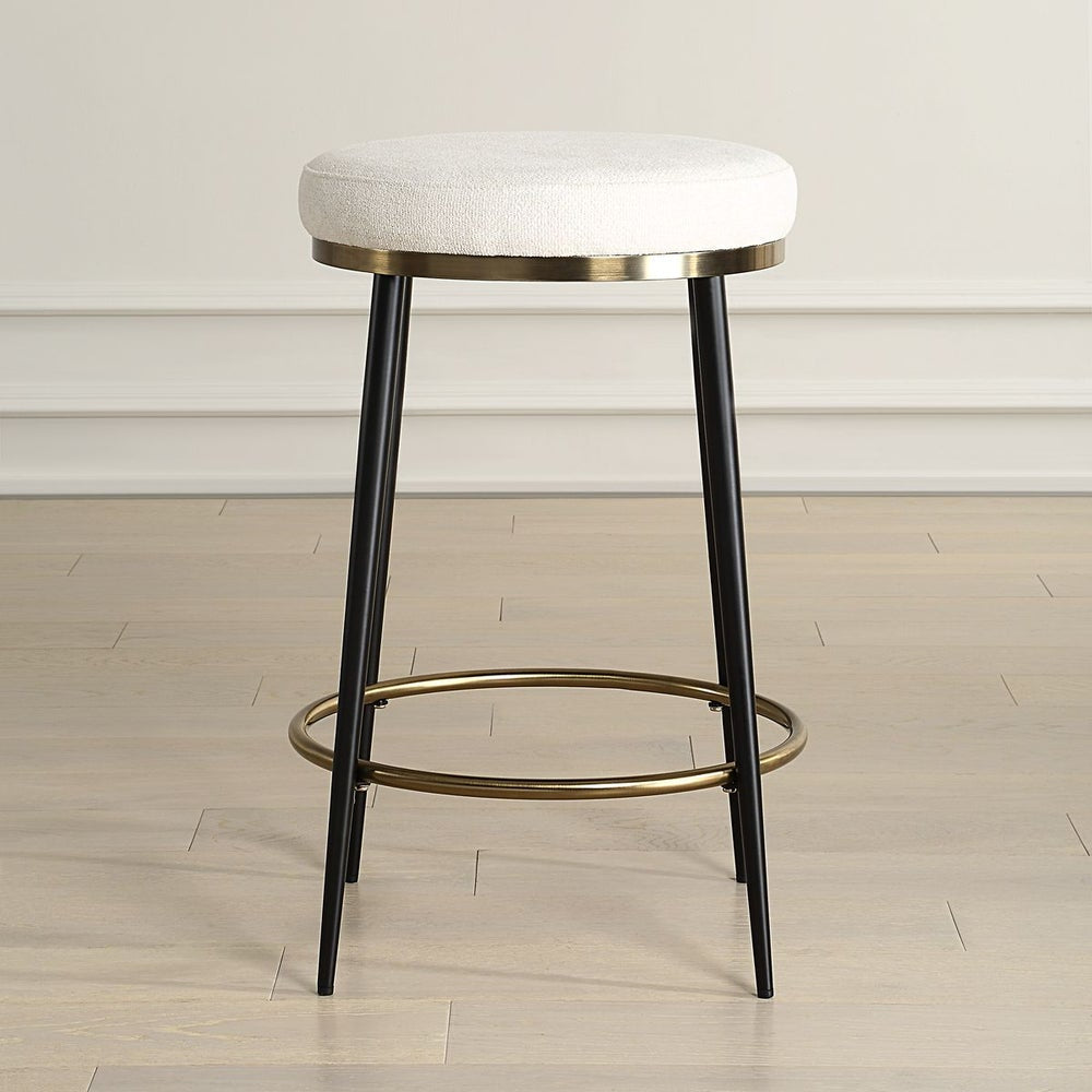 Uttermost Ensemble Cream Chenille Counter Stool - Image 2
