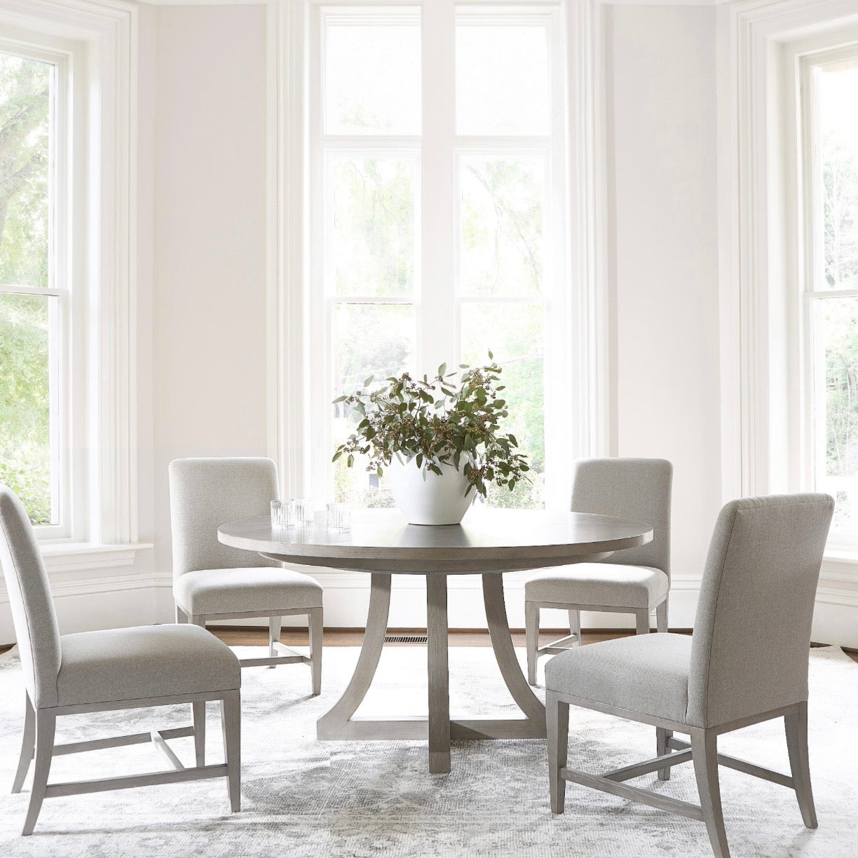 Bernhardt Cornelia Collection Round Dining Table ~ Nebbia Finish