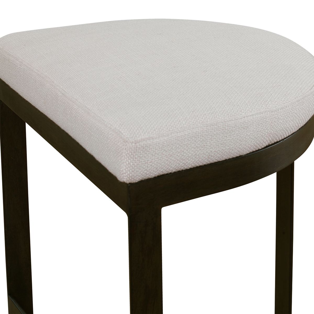 Uttermost Ivanna Beige Linen Blend Fabric Matte Black Framed Counter Stool - Image 3