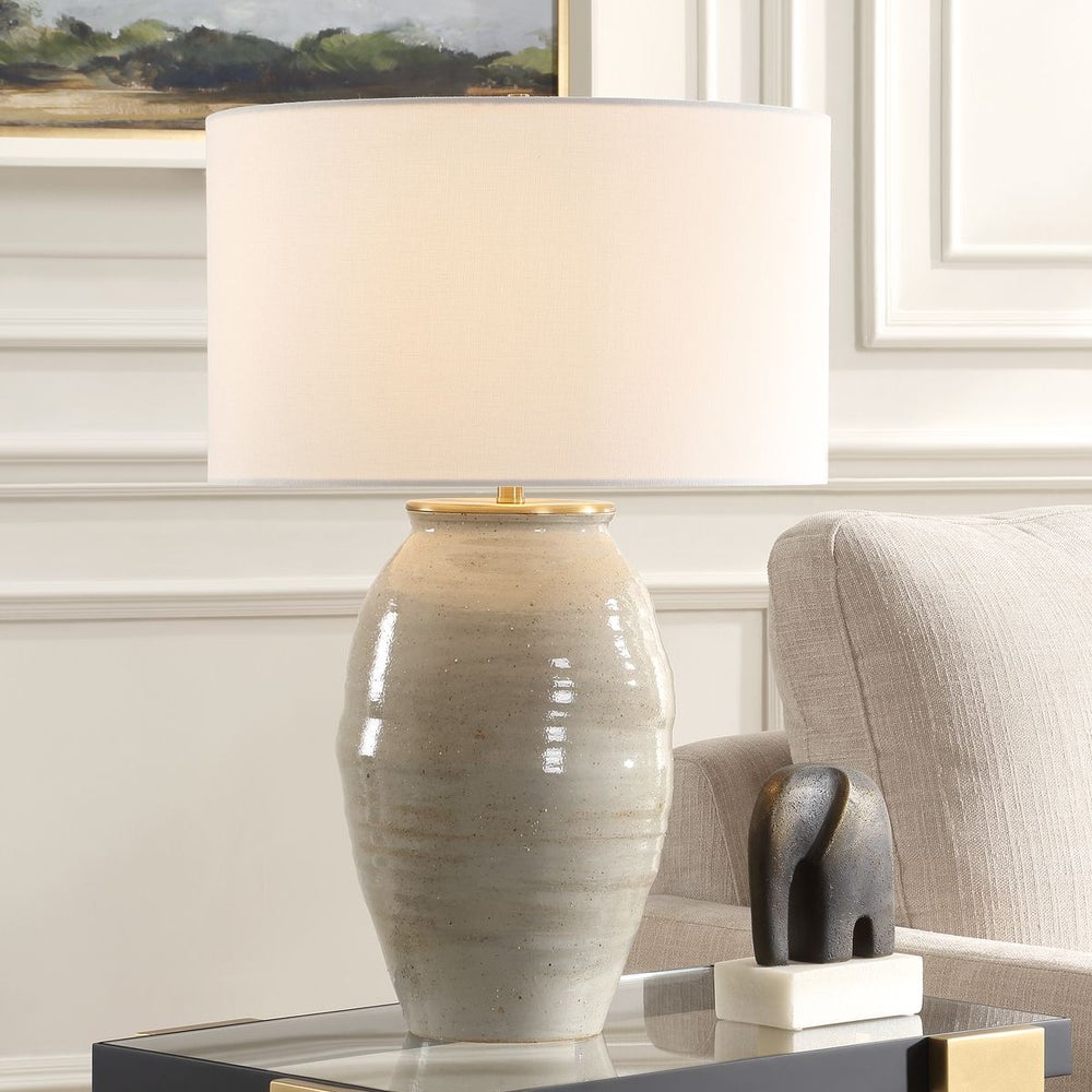 Uttermost Amos Rustic Blue Glaze Table Lamp - Image 1