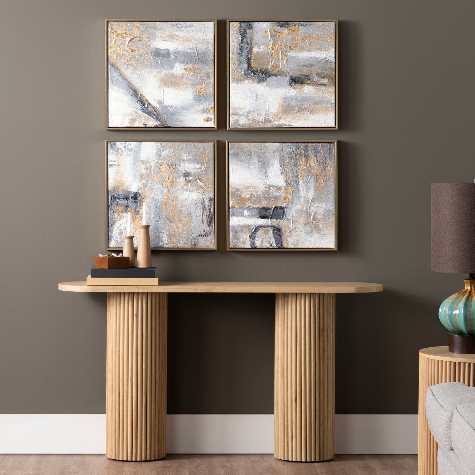 Crestview Collection Henley Fluted Wood Console Table - Image 1
