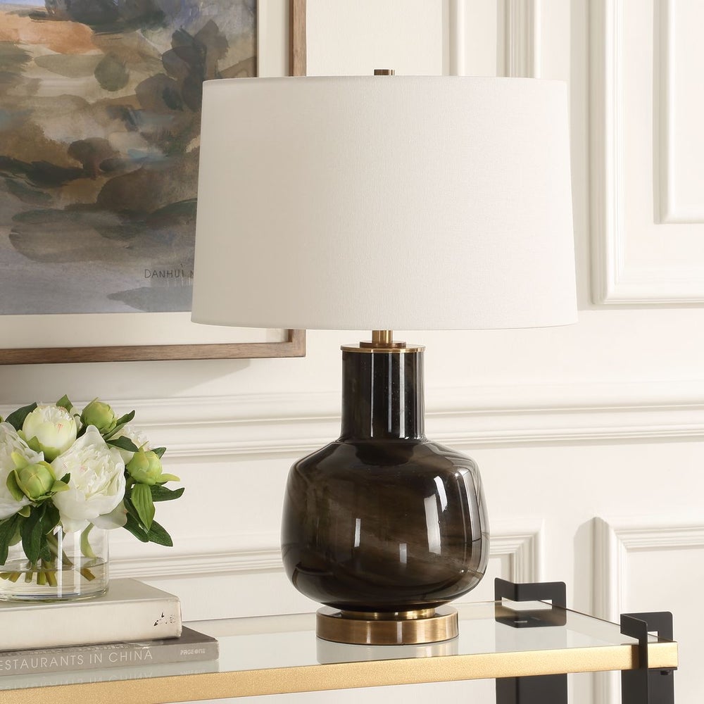 Uttermost Buchanan Smokey Charcoal Glass Table Lamp - Image 2