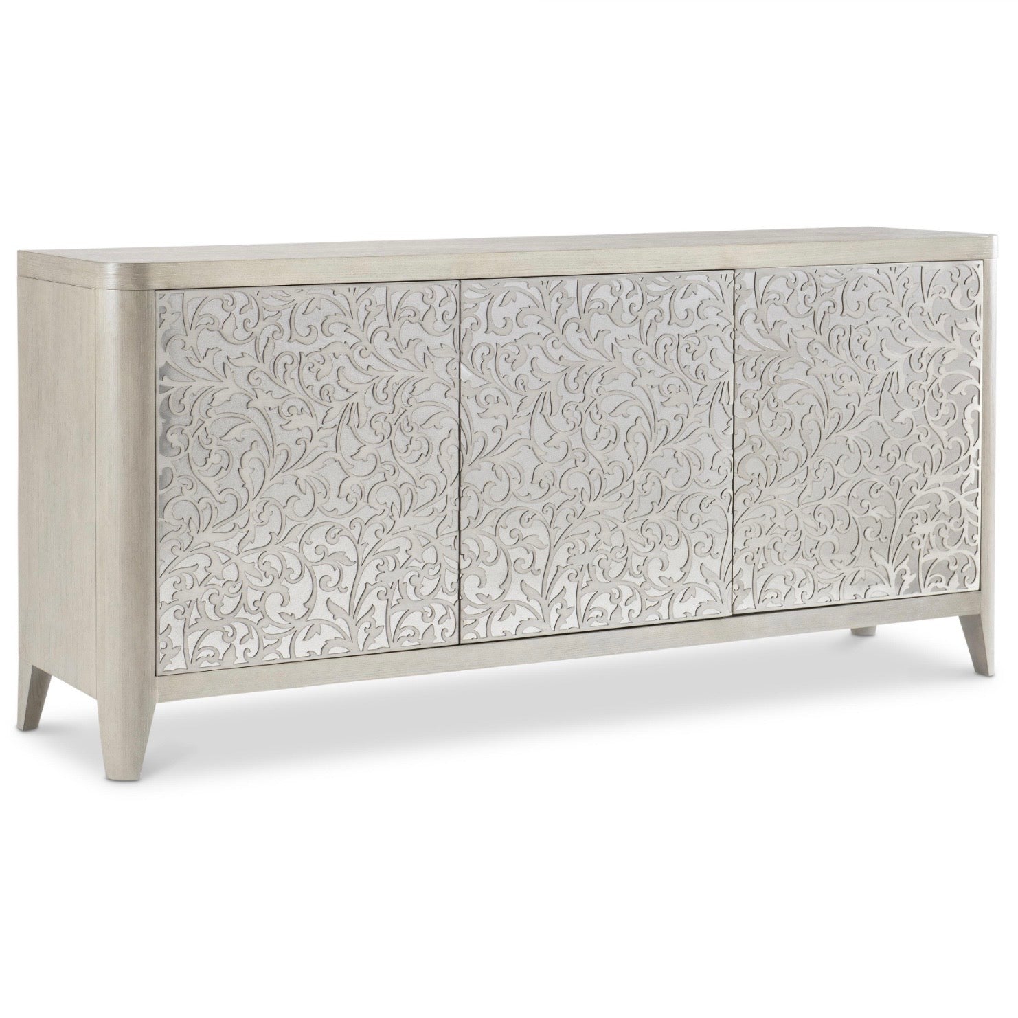Bernhardt Cornelia Collection Buffet ~ Brushed Stainless Steel and Nebbia Wood Finish - Image 3