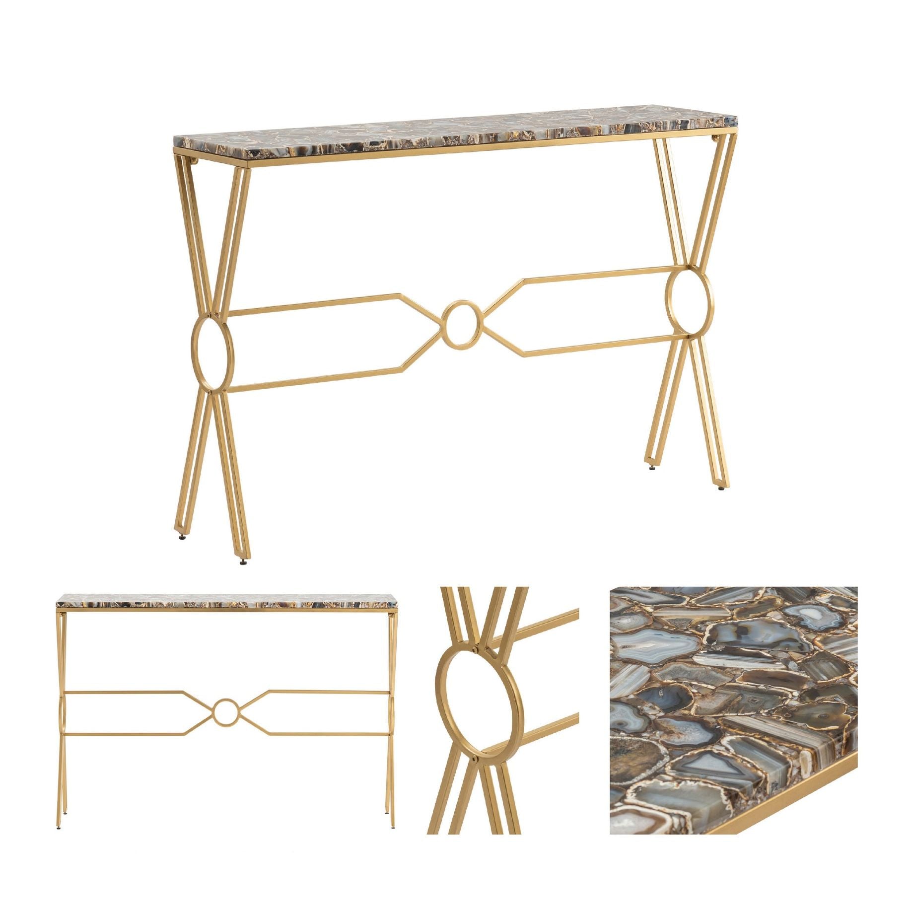 Crestview Collection Kendall Agate Console Table - Image 3
