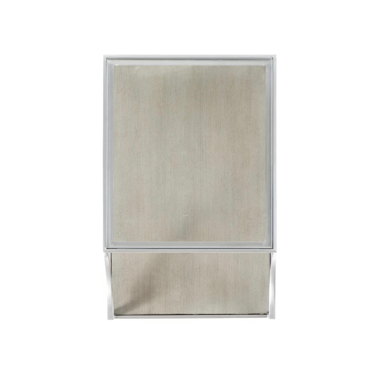 Bernhardt Cornelia Collection Side Table ~ Brushed Stainless Steel and Nebbia Wood Finish - Image 3