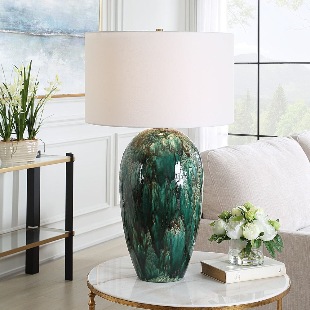 Uttermost Ceralene Deep Emerald Green Table Lamp - Image 2