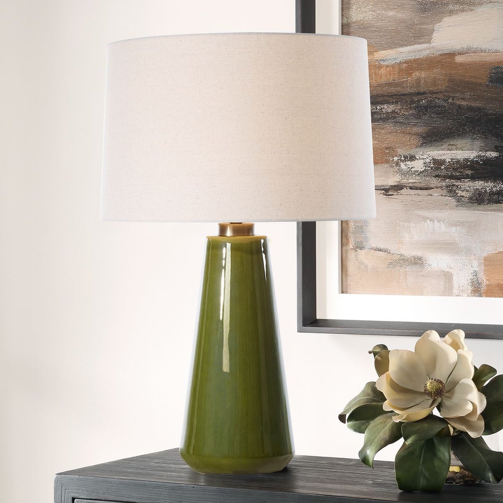 Uttermost Kelley Ceramic Moss Green Table Lamp - Image 1