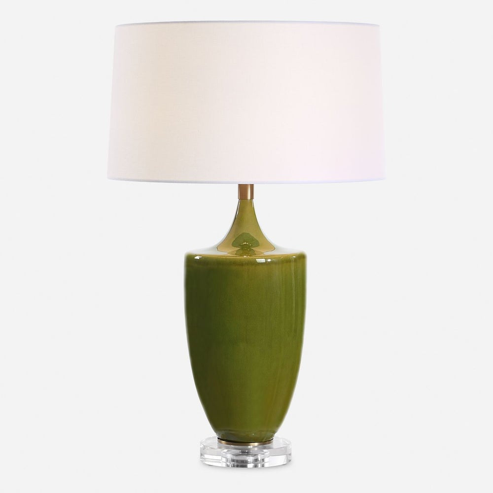 Uttermost Adela Crackled Moss Green Table Lamp - Image 3