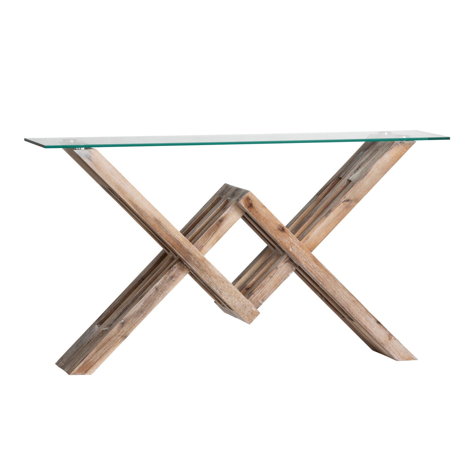 Crestview Collection Hanson Acacia Wood Console Table - Image 1