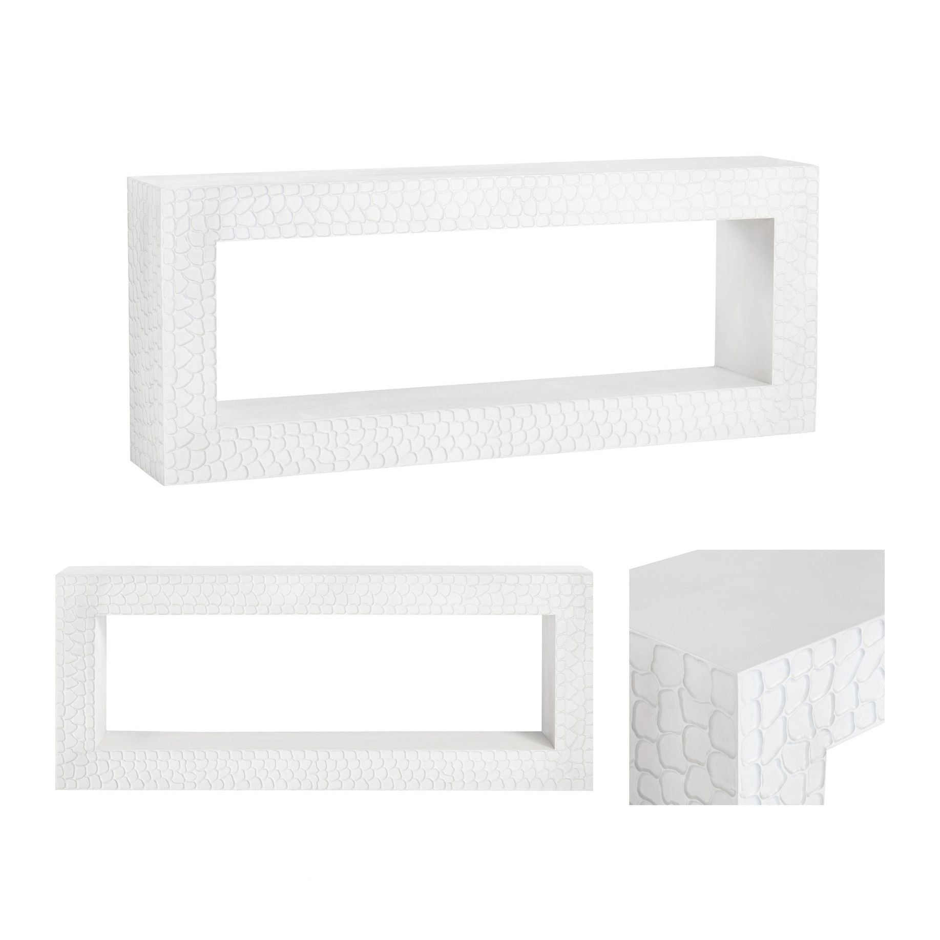 Crestview Collection Malibu White Modern Console Table - Image 3