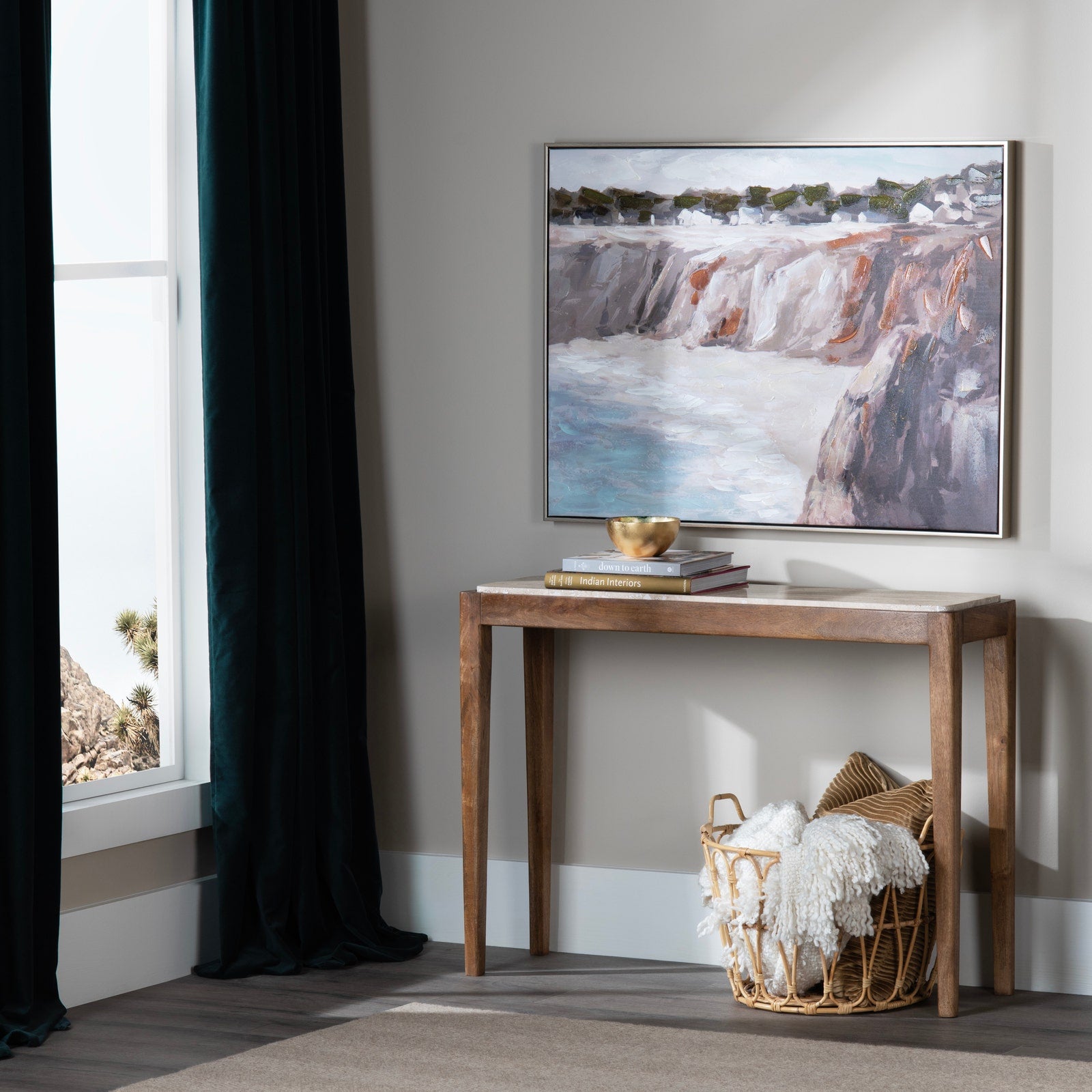 Crestview Collection Liam Mango Wood Console Table - Image 1
