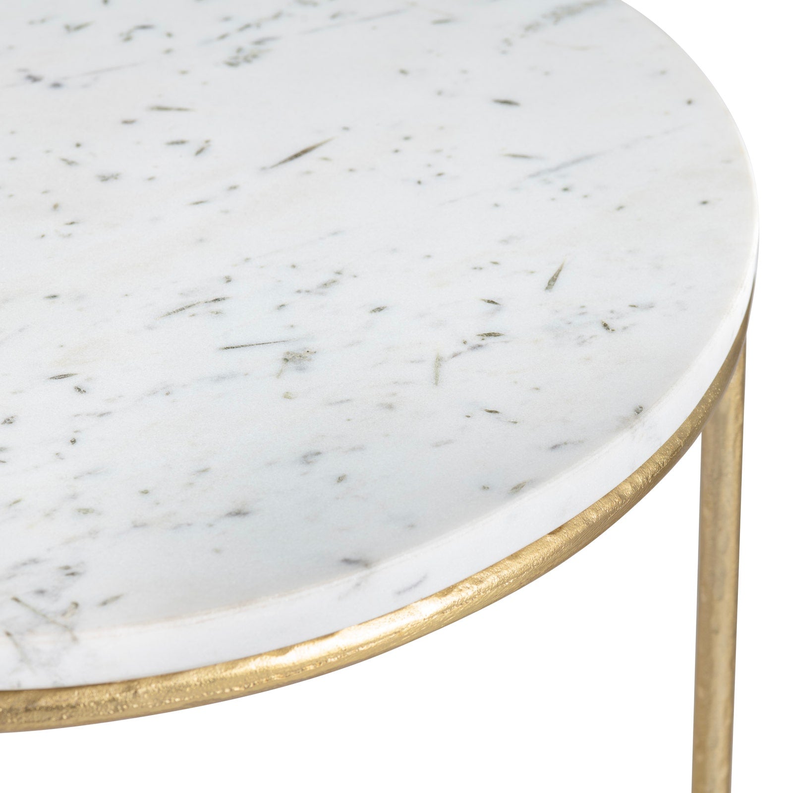 Crestview Collection Athens White Marble Round Nesting End Tables - Image 2