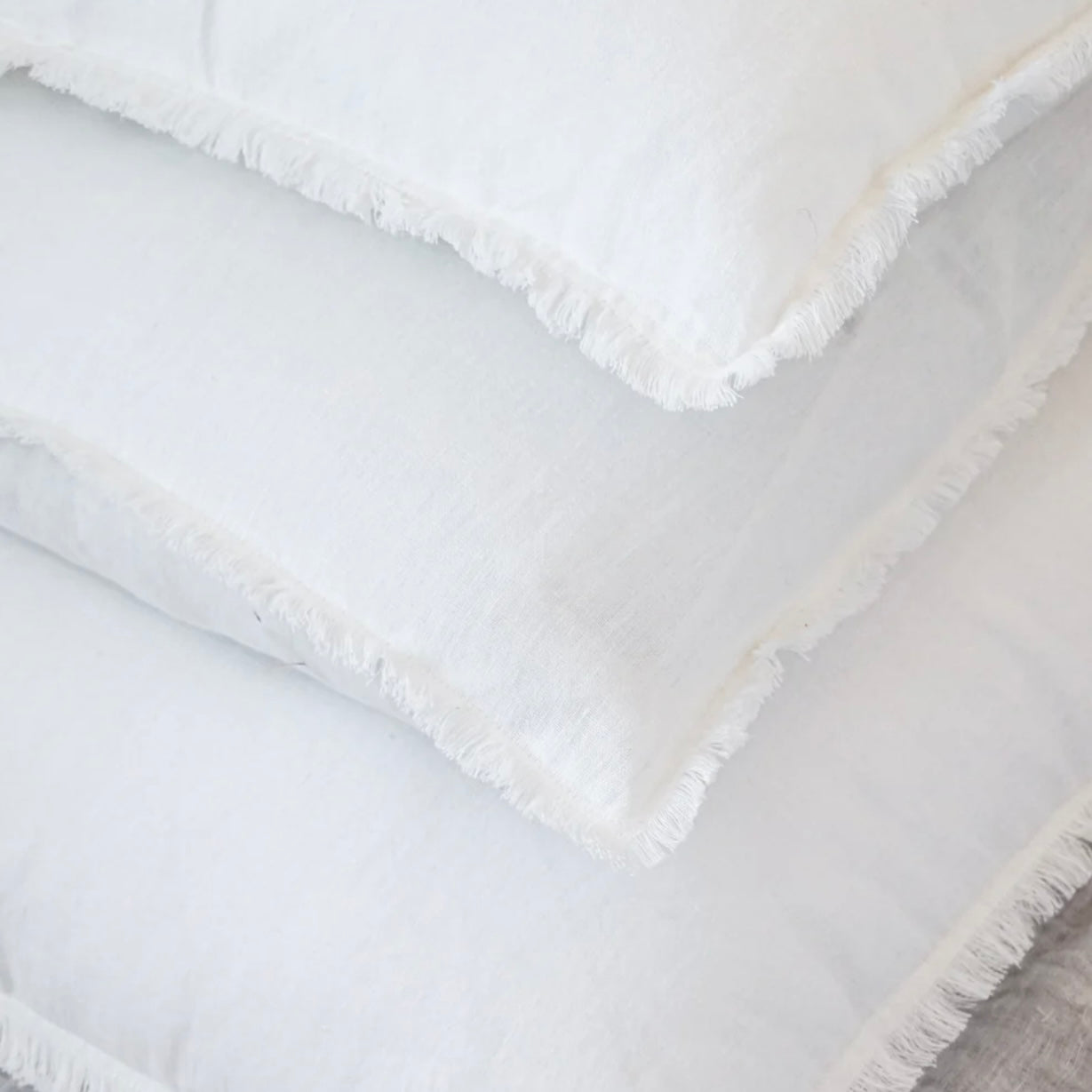 Anaya Home So Soft Linen White Fringe Pillow 14 x 40 With Down Insert ~ DREAMY BEDDING SALE ~ Limited Quantity - Image 2