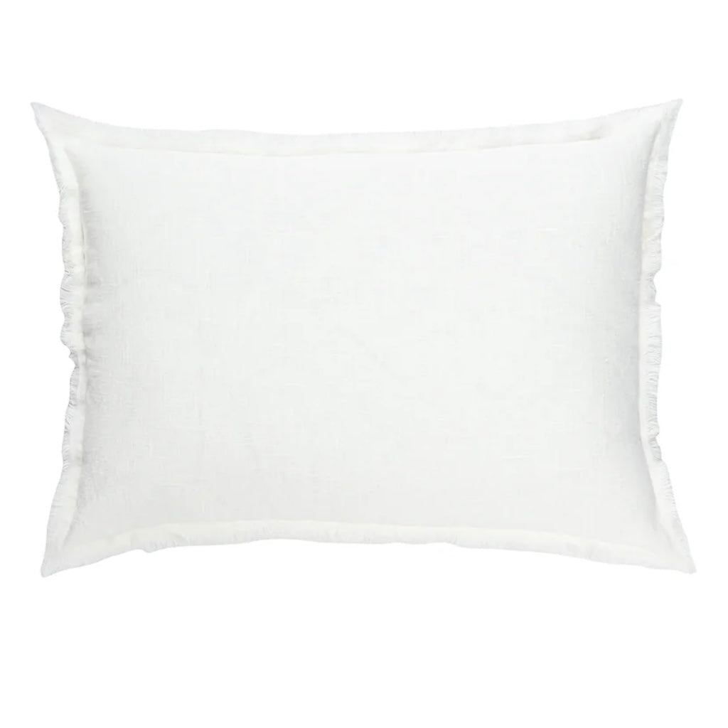 Anaya Home So Soft Linen White Fringe Pillow 14 x 20 With Down Insert ~ DREAMY BEDDING SALE ~ Limited Quantity - Image 3