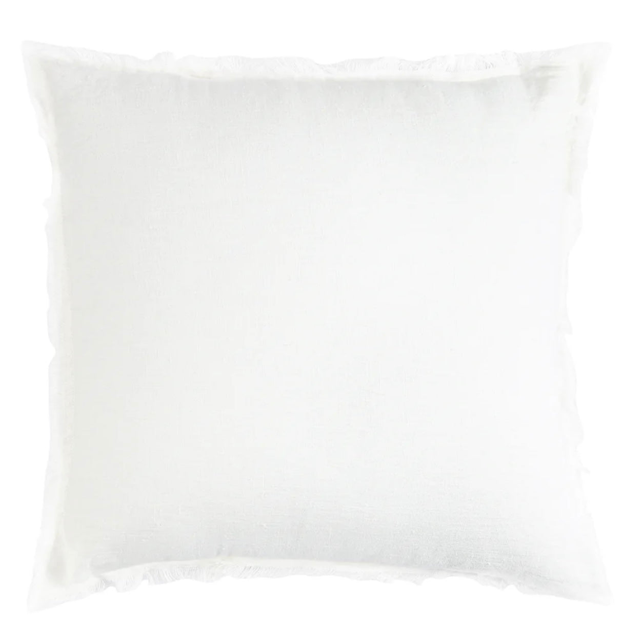 Anaya Home So Soft Linen White Fringe Pillow 20 x 20 With Down Insert ~ DREAMY BEDDING SALE ~ Limited Quantity - Image 2