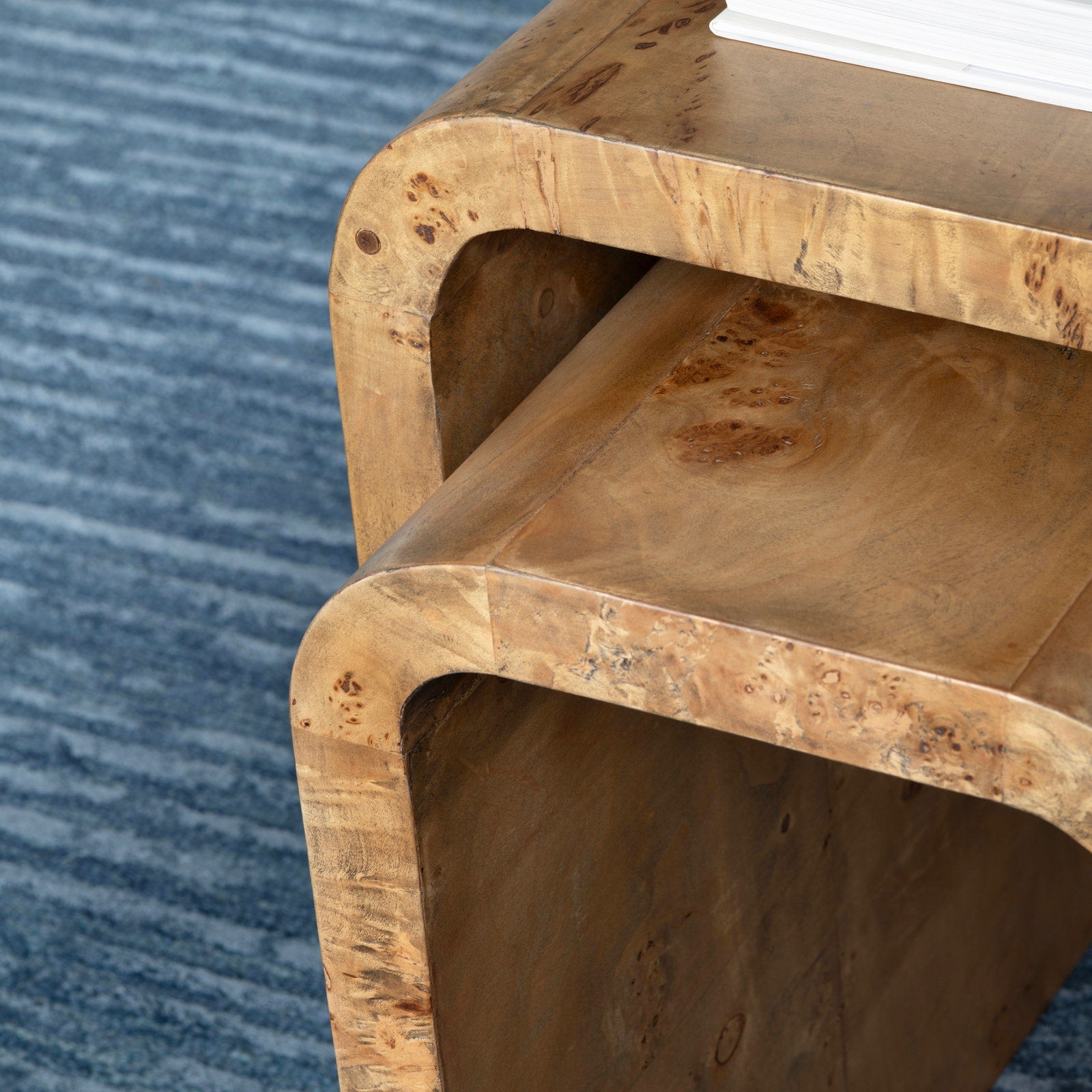 Crestview Collection Richmond Burl Wood Nesting End Tables - Image 2