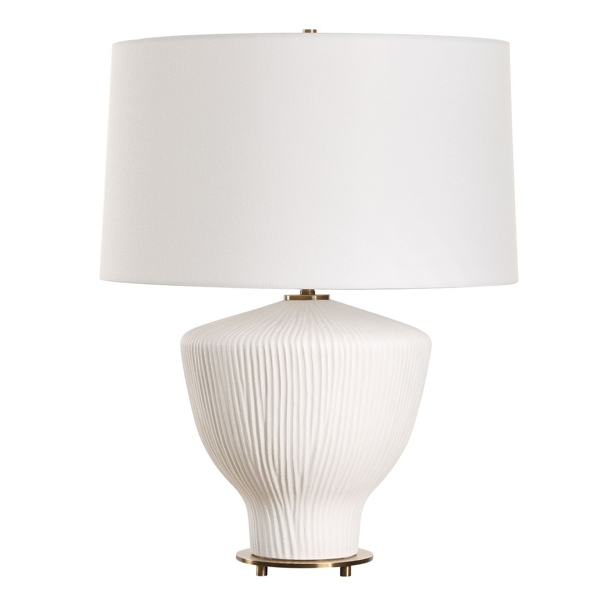 Uttermost Maisie Stain White Vertical Ribbed Textured Table Lamp - Image 3