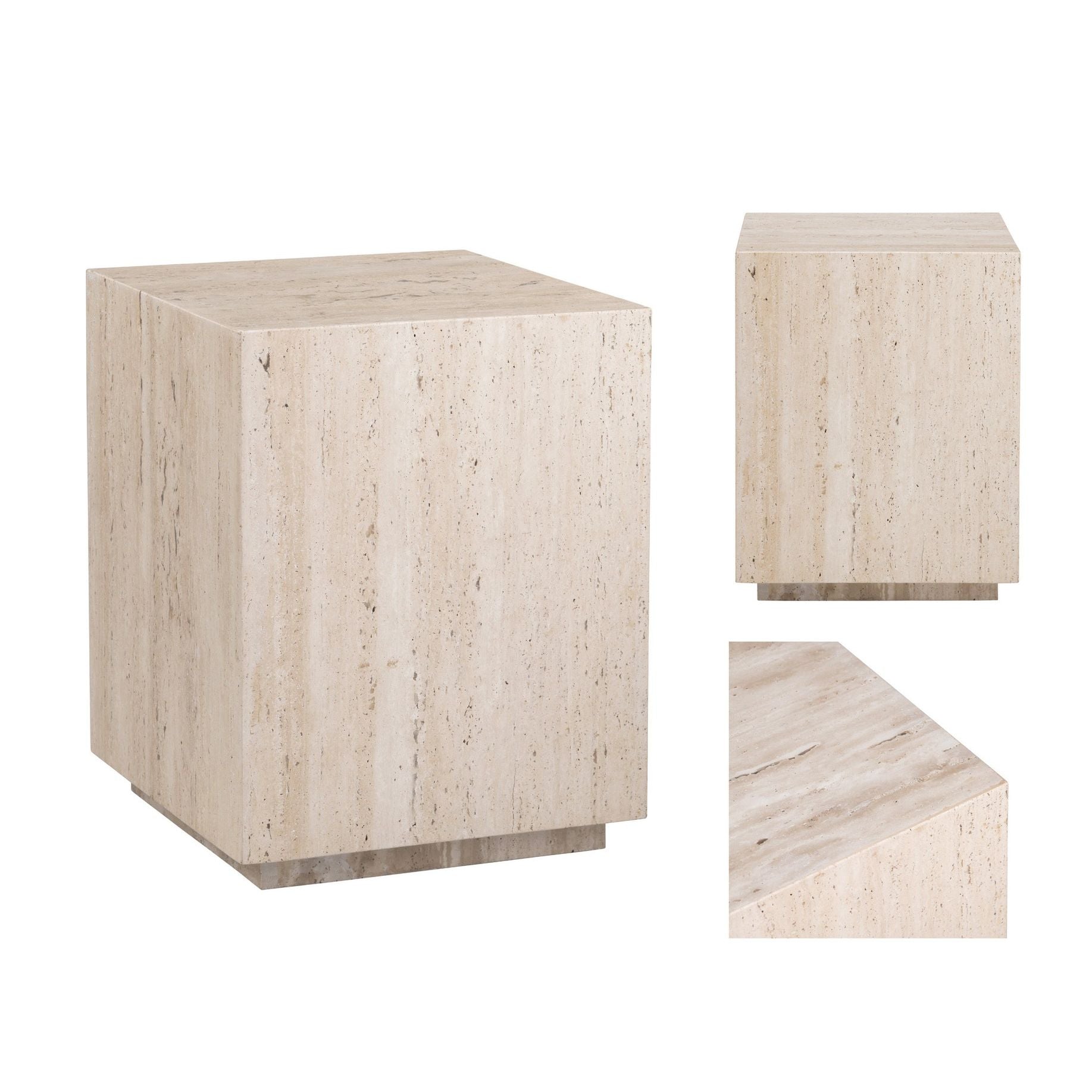 Crestview Collection Palermo Modern Natural Marble End Table - Image 3